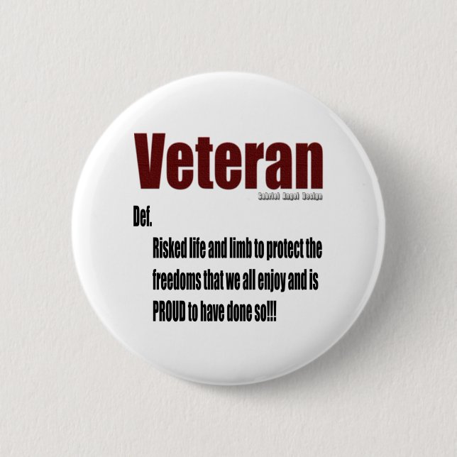 Veteran Definition 6 Cm Round Badge (Front)