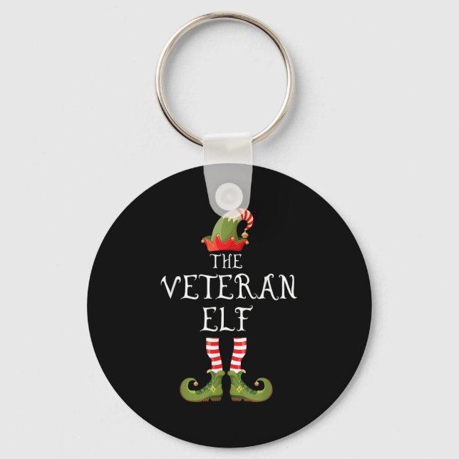 Veteran Elf Family Matching Group Christmas Us Arm Key Ring (Front)