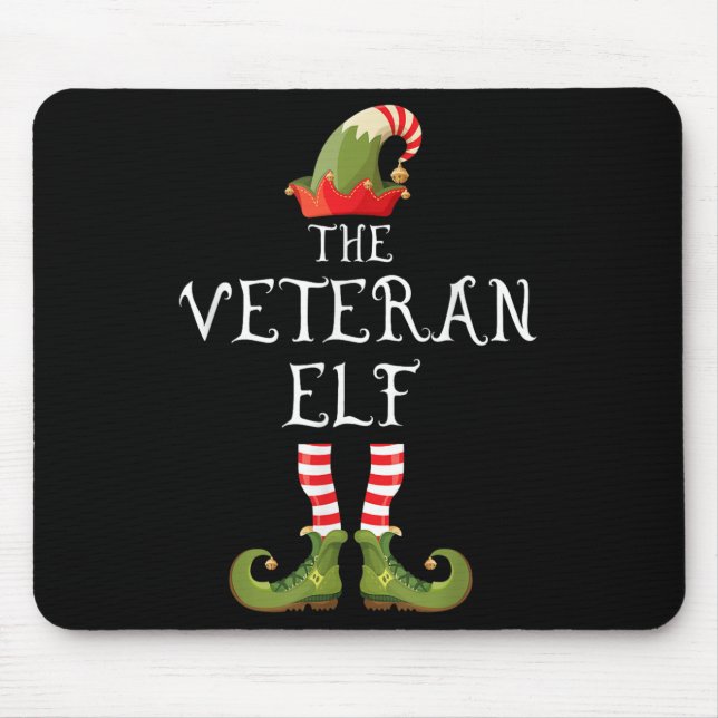 Veteran Elf Family Matching Group Christmas Us Arm Mouse Pad (Front)