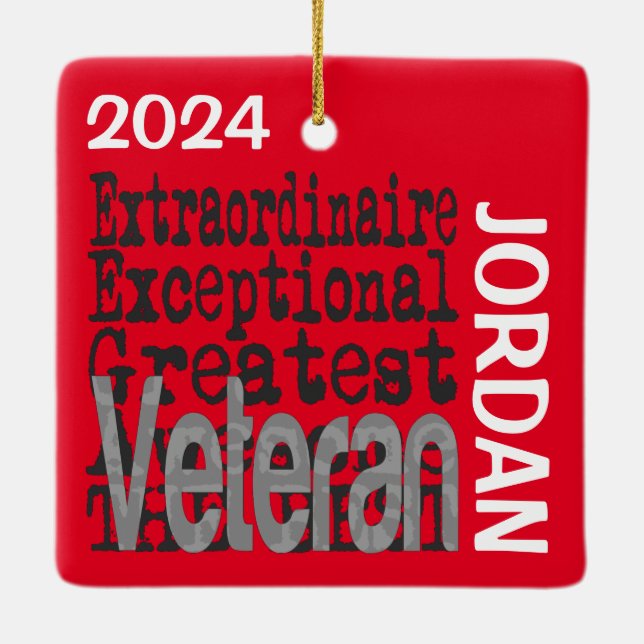 Veteran Extraordinaire CUSTOM Ceramic Ornament (Back)