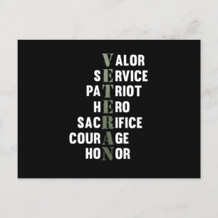 Veteran Facts Happy Veterans Day Support Graphic Announcement Postcard