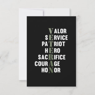 Veteran Facts Happy Veterans Day Support Graphic RSVP Card