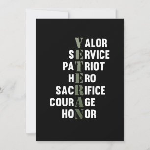 Veteran Facts Happy Veterans Day Support Graphic Thank You Card