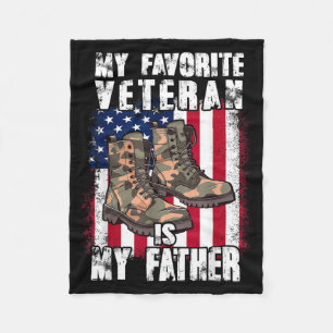 Veteran Father Favourite Veteran is Daddy Proud Fleece Blanket