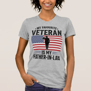 Veteran Father In Law Patriotic Vintage Quote Desi T-Shirt