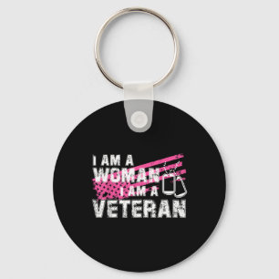 Veteran Female Pink Usa Flag Veterans Day Key Ring