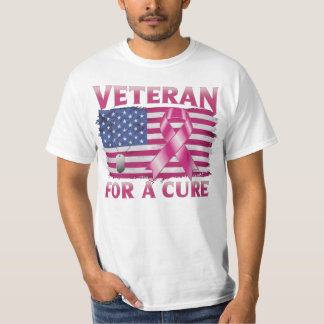 Veteran for a Cure US flag breast cancer awareness T-Shirt