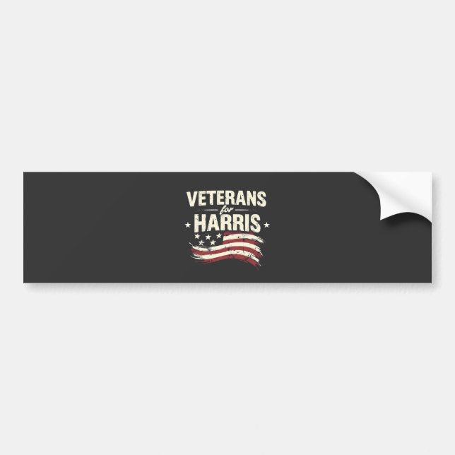 Veteran for Harris Kamala Harris Army Election Bumper Sticker (Front)