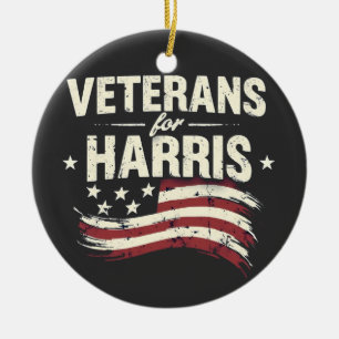 Veteran for Harris Kamala Harris Army Election Ceramic Ornament