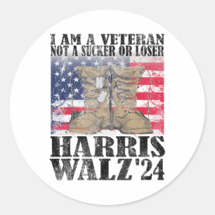 Veteran For Harris Wheimer For President 24 Vote K Classic Round Sticker