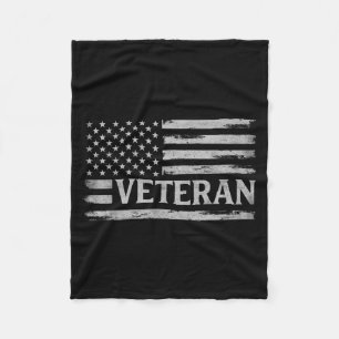 Veteran G Vintage Usa Flag Fathers Day Patriot Fleece Blanket