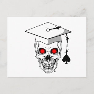 Veteran graduate skull postcard