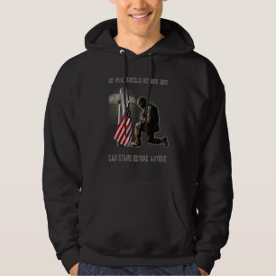 Veteran He Who Kneels Before God Can Stand Before Hoodie