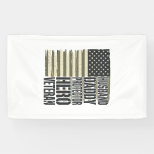 Veteran Husband Daddy Protector Hero Flag Shirt De Banner