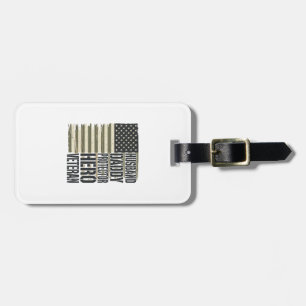 Veteran Husband Daddy Protector Hero Flag Shirt De Luggage Tag