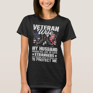 Veteran Husband Wife Patriotic American Flag Gift T-Shirt