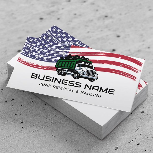 Veteran Junk Removal & Hauling Service Business Card (Creator Uploaded)