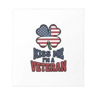 Veteran Kiss Me Patriotic Clover Vintage Shirt_1 Notepad