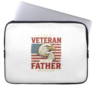 Veteran Like My Father Before Me Eagle T-Shirt_1 Laptop Sleeve