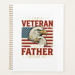 Veteran Like My Father Before Me Eagle T-Shirt_1 Planner