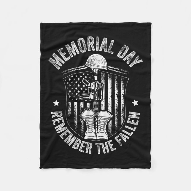 Veteran Memorial Day Remember The Fallen Veterans Fleece Blanket (Front)