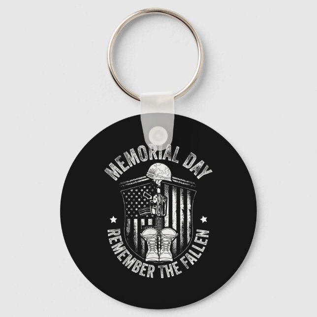 Veteran Memorial Day Remember The Fallen Veterans Key Ring (Front)