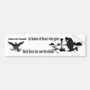 Veteran Memorial Vale of Tears Remembrance Bumper Sticker