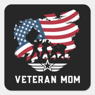 Veteran Mom Square Sticker