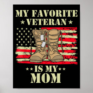 Veteran mothers day favorite veteran is mom proud poster