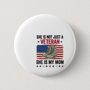 Veteran Mum Patriotic Military Boots Shirt Design_ 6 Cm Round Badge
