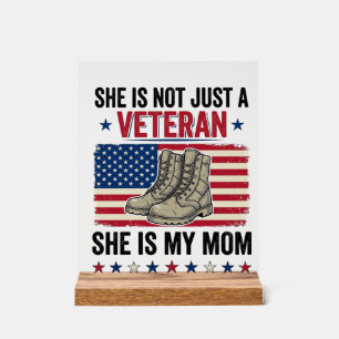 Veteran Mum Patriotic Military Boots Shirt Design_ Acrylic Sign