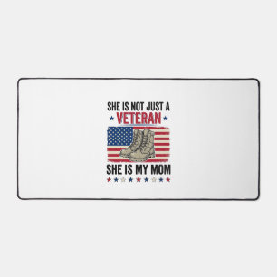 Veteran Mum Patriotic Military Boots Shirt Design_ Desk Mat