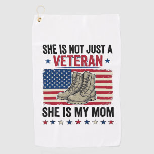 Veteran Mum Patriotic Military Boots Shirt Design_ Golf Towel