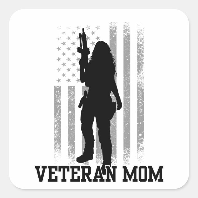 Veteran Mum Square Sticker (Front)