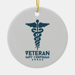 Veteran Navy Corpsman   Honouring Military Medical Ceramic Ornament