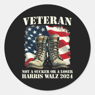 Veteran Not A Sucker Or A Loser Harris Wheimer 202 Classic Round Sticker