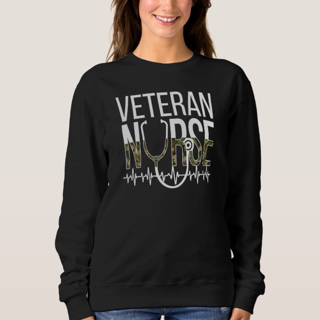 Veteran Nursing Heartbeat Veteran Nurse 1 Sweatshirt (Front)