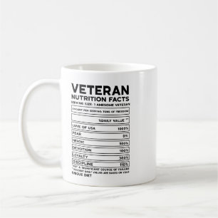 Veteran Nutritional Facts   Military Appreciation  Coffee Mug