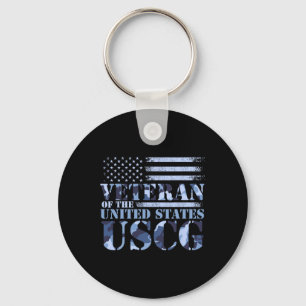Veteran Of The United States Uscg Camo America Fla Key Ring