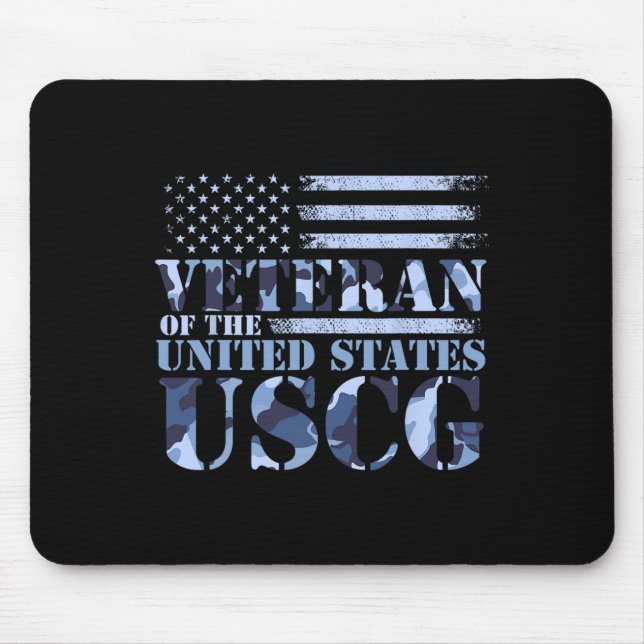 Veteran Of The United States Uscg Camo America Fla Mouse Pad (Front)