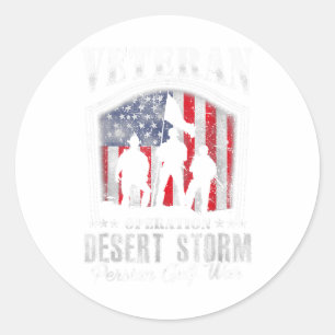 Veteran Operation Desert Storm Persian Gulf War Classic Round Sticker