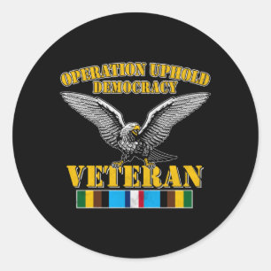 Veteran Operation Uphold Democracy Ribbon Haiti Classic Round Sticker