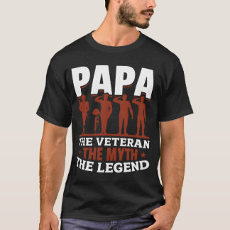 Veteran Papa Independence Day Father gift T-Shirt