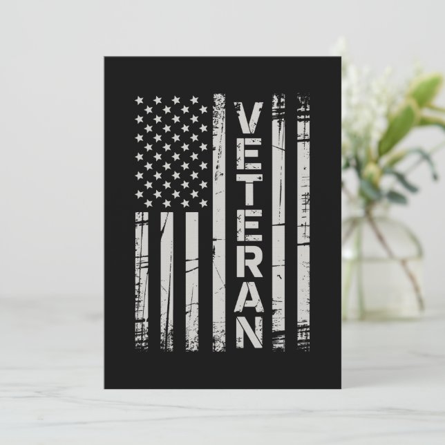 Veteran Patriotic U.S Army American Flag America Invitation (Standing Front)