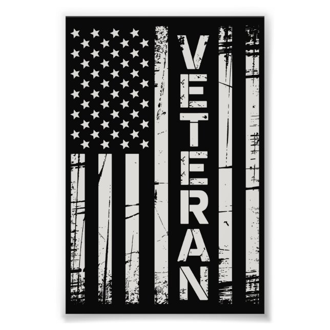 Veteran Patriotic U.S Army American Flag America Photo Print (Front)
