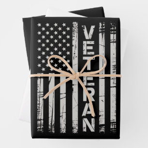 Veteran Patriotic U.S Army American Flag America Wrapping Paper Sheet