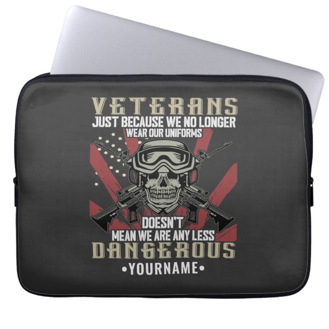 Veteran Patriotic USA Funny Humour Laptop Sleeve (Front)