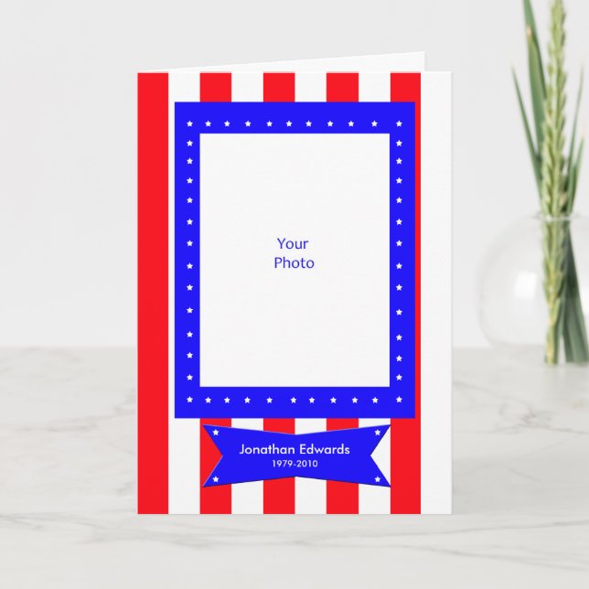 Veteran Photo Sympathy Thank You Card (Front)