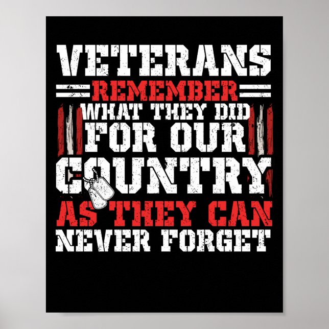 Veteran  Remember what they did for our country Poster (Front)