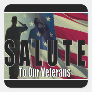 Veteran Salute Square Sticker